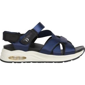 6.5 EARTH Cedar Kushma Navy Leather Womens Sandal Comfort Shoe Cushioned Footbed